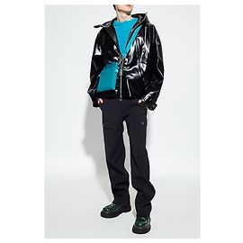 Giacca nera con cappuccio di Bottega Veneta Nero Verde