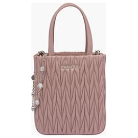 Miu Miu-Handbag in quilted nappa leather-Pink