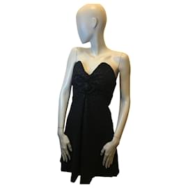Tara Jarmon-Strapless dress in wool blend-Black