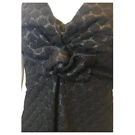 Tara Jarmon-Trägerloses Kleid aus Wollmischung-Schwarz