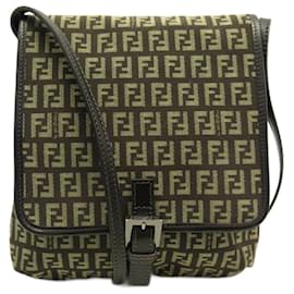 Fendi-NEW FENDI BAG 8BT052 MONOGRAMMED CANVAS ZUCCA CROSSBODY PURSE BAG-Brown