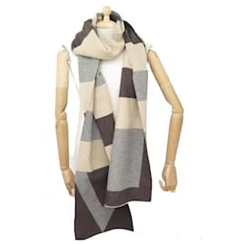 Louis Vuitton-NEW LOUIS VUITTON SCARF IN BROWN BEIGE AND GRAY CASHMERE NEW SCARF-Brown