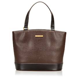 Burberry-Burberry Brown Leather Tote Bag-Brown