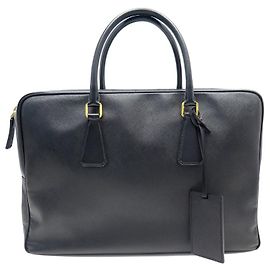 PRADA BRIEFCASE BRIEFCASE BAG IN BLACK SAFFIANO LEATHER BRIEFCASE Black