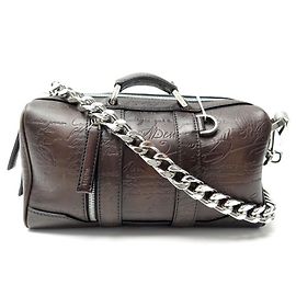 NEU BERLUTI ECLIPSE MINI SCRITTO BROWN BANDOULIERE HANDTASCHE HANDTASCHE Braun