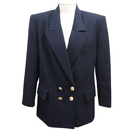 Hermès NEW HERMES BLAZER JACKET IN NAVY BLUE WOOL L 42 NAVY WOOL JACKET NEW Navy blue
