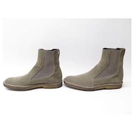 Christian Dior-SHOES BOOTS CHRISTIAN DIOR CHELSEA BOOTS 44 TAUPE SUEDE SHOES-Taupe