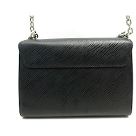 Louis Vuitton-NEW LOUIS VUITTON TWIST MM M HANDBAG50282 BLACK EPI LEATHER SHOULDER STRAP-Black