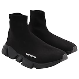 Balenciaga-Balenciaga Speed Sneakers in Black Recycled Knit-Black