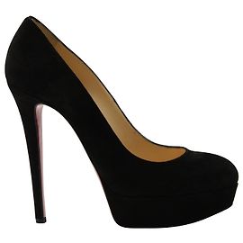 Escarpins Christian Louboutin Bianca Platform Heel en daim noir Noir