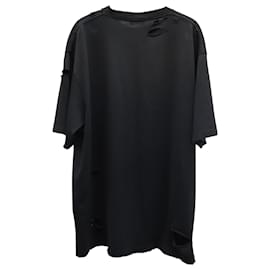Balenciaga-Balenciaga Destroyed T-shirt in Black Cotton-Black
