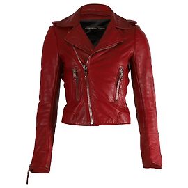 Balenciaga Biker Jacket in Red Leather Red