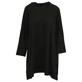 Yohji Yamamoto-Yohji Yamamoto Printed Hooded Tunic in Black Cotton-Other