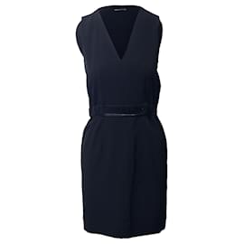 Balenciaga-Balenciaga V-Neck Sheath Dress in Black Triacetate -Black