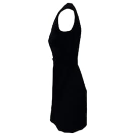 Balenciaga-Balenciaga V-Neck Sheath Dress in Black Triacetate -Black