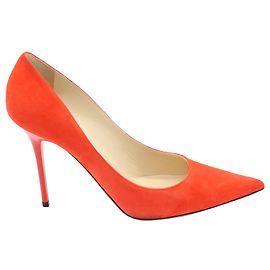 Jimmy Choo Romy Escarpins Talons Hauts en Daim Orange Orange