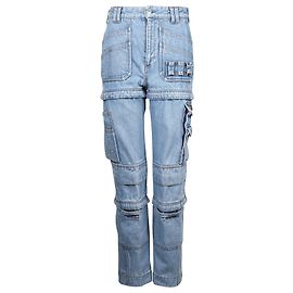 Vaqueros de tiro alto convertibles Balenciaga en denim de algodón azul Azul