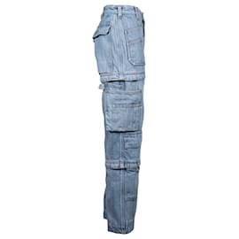 Balenciaga-Jeans Balenciaga convertibili a vita alta in denim di cotone blu-Blu