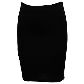 Saia Lápis Prada em Viscose Preta Preto