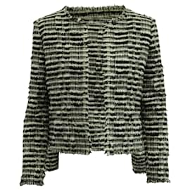 Iro-Iro Emotion Tweed-Jacke aus schwarzer Wolle-Schwarz