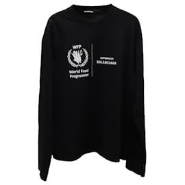 Balenciaga-Balenciaga World Food Programme Long-Sleeve T-shirt in Black Cotton -Black
