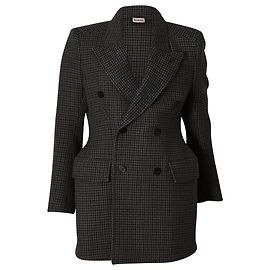 Blazer Houndstooth Balenciaga Hourglass em lã cinza Cinza