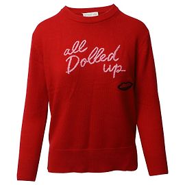 Kate Spade All Dolled Up Pullover aus roter Wolle Rot
