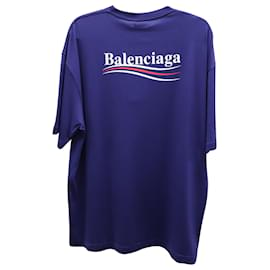 Balenciaga-Balenciaga Political Campaign T-shirt Regular Fit in Blue Cotton-Blue