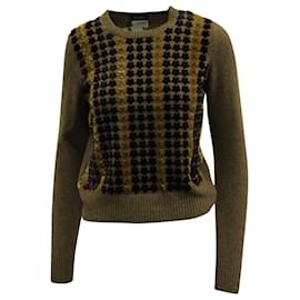 Chanel-Chanel Floral Knit Sweater in Brown Wool-Brown