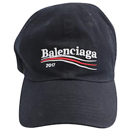 Balenciaga-Balenciaga Political Logo Cap in Black Cotton-Black
