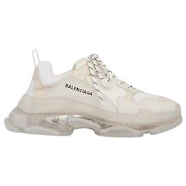 Balenciaga Sneakers Triple-S Clear Sole en Polyester Blanc Blanc
