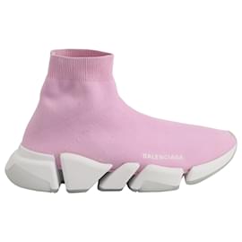 Balenciaga-Balenciaga Speed 2.0 Recycled Knit Sneakers in Light Pink Polyester -Pink