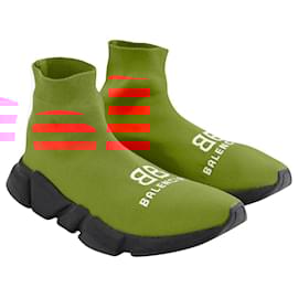 Balenciaga-Balenciaga Recycled Speed Sneakers in Red Recycled Polyester -Red