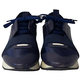 Balenciaga-Balenciaga Race Runner Sneakers in Navy Blue Leather-Multiple colors