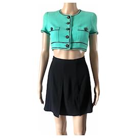 Chanel-Chanel Collection Jacket and Skirt Set 95P-Black,Green