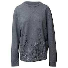Balenciaga-Balenciaga Paint Splatter Print Sweater in Grey Cotton -Grey