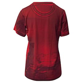 Balenciaga-Balenciaga Printed Short Sleeve T-Shirt in Red Cotton-Red