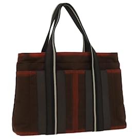 Hermès-HERMES Trocha Horizontal Zonal MM Tote Bag Canvas Brown Auth ar7903b-Brown