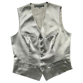 Ralph Lauren Black Label Weste aus Seide Silbergrau Silber Grau
