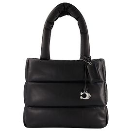 Coach Bolsa Tote Almofada em Couro Acolchoado Preto Preto