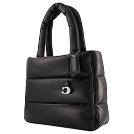 Coach-PIllow Tote Bag in Black Quilted Leather-Black