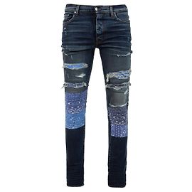 Amiri - Bandana Vintage Artpatch Jean Deep Blue Blue