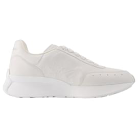 Alexander Mcqueen-Runner Sneakers in Black Leather-Black