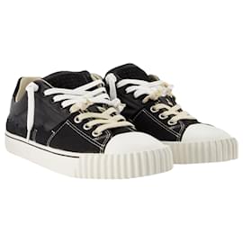 Maison Martin Margiela-Replica Low Top Sneakers in Black Leather-Black
