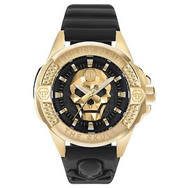Philipp Plein La montre en cuir $kull Doré Métallisé