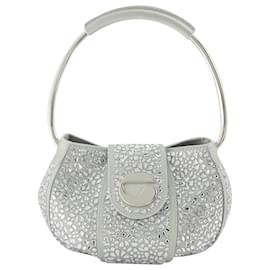 Coperni-Crystal-Embellished Ring Pouch in Silver-Silvery,Metallic