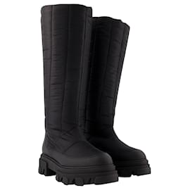 Autre Marque-Bottes bouffantes hautes en polyester noir-Noir