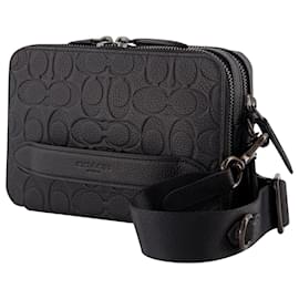 Coach-Charter Crossbody Bag in Black Coated Canvas-Black