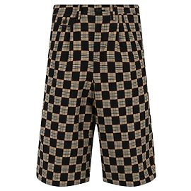 Shorts xadrez de algodão Burberry Marrom
