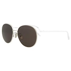 Balenciaga-Balenciaga Round-Frame Metal Sunglasses-Silvery,Metallic